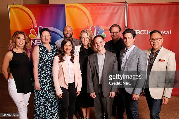 NBCUniversal Summer Press Tour, August 2, 2016 -- NBC's "Superstore" cast -- Pictured: Nichole Bloom, Lauren Ash, Colton Dunn, America Ferrera;...