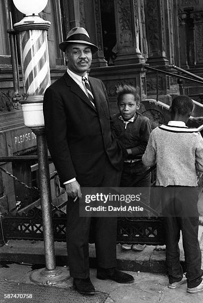 Novelist Ralph Ellison poses for a portrait in Harlem in New York City, New York.