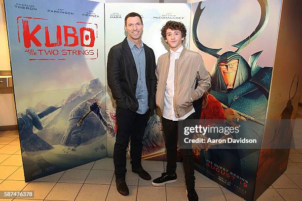 Travis Knight and Art Parkinson at a special screening of "Kubo And The Two Strings" In Miami at Regal South Beach on August 8, 2016 in Miami,...