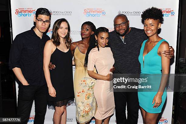 Ruy Iskander, Francesca Carpanini, Logan Vaughn, Suzette Gunn, Idris Goodwin and Alexandra Farr attend the "Summer Shorts 2016" Off-Broadway opening...