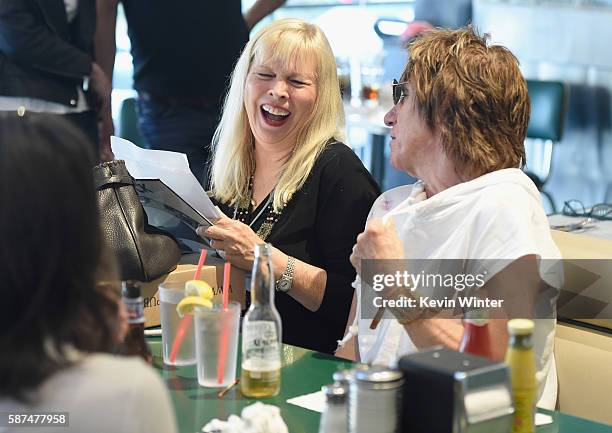 Actress Candy Clark and guitarist Jeff Beck greet fans in celebration of new book "BECK01" at Mel's Dinner on August 8, 2016 in West Hollywood,...