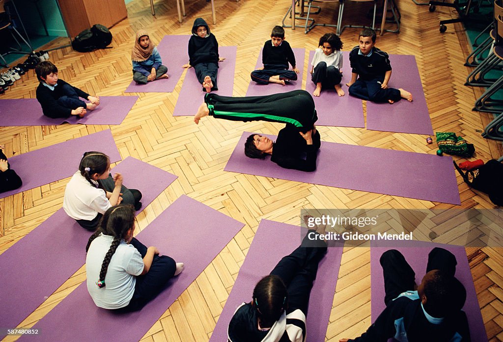 UK - Education - Yoga class at school