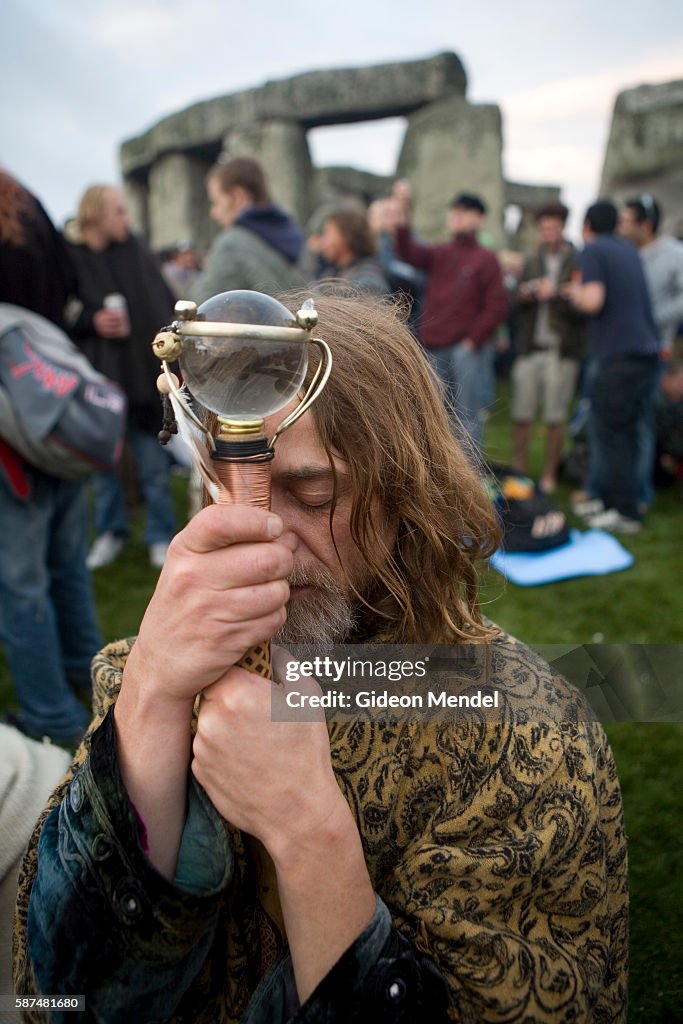 UK - Stonehenge Summer Solstice - A Shaman at Stonehenge