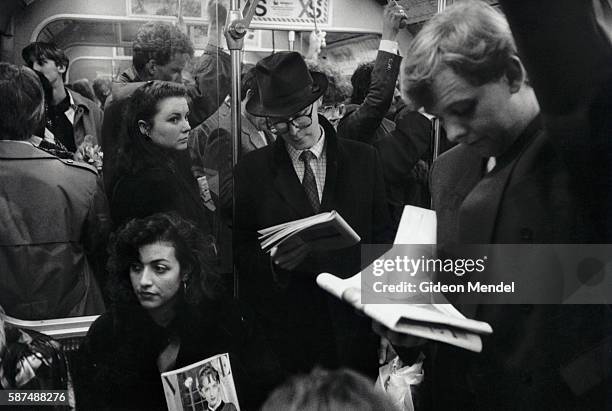 Passengers on Crowded London Subway