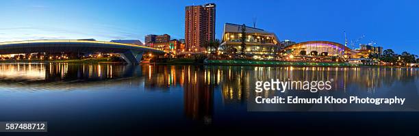 adelaide riverbank across the torrens river - adelaide stock pictures, royalty-free photos & images