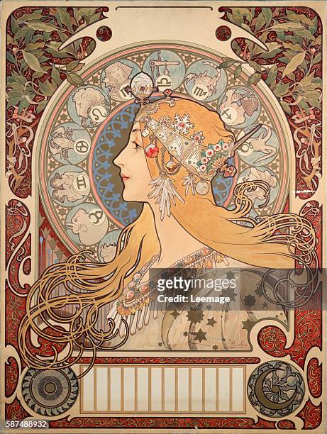 Poster illustration by Alphonse Mucha for 'La plume' review, 1896 - Private collection"