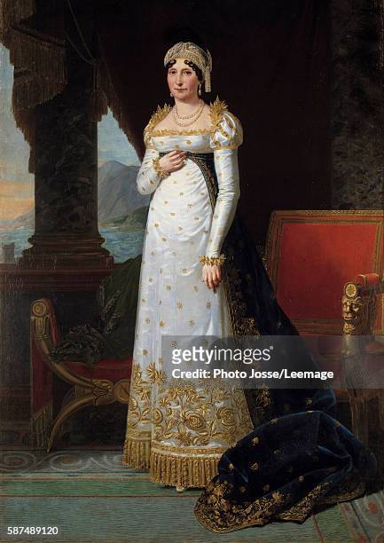 Full-length portrait of Marie Laetitia Bonaparte born Ramolino, "Madame Mere". Painting by Robert Lefevre 1813. 2,35 x 1,50 m. Castle Museum,...