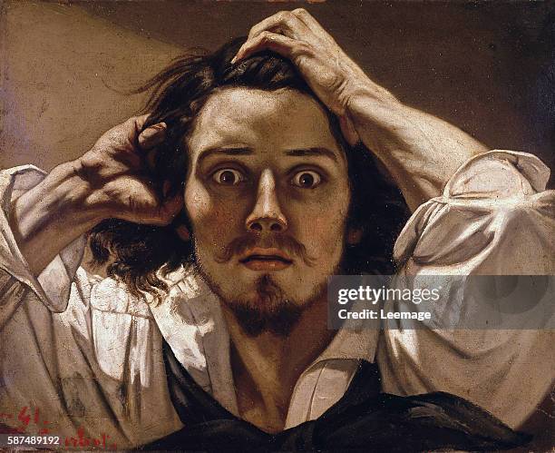 Desperate, Self-portrait circa 1843-1845 by Gustave Courbet 1819-1877 45x54 cm private collection