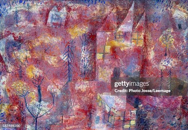 Landscape with child. Painting by Paul Klee , 1923. Oil on canvas. 0,42 x 0,29 m. Beaux Arts museum, Grenoble, France