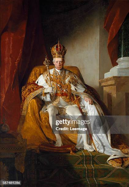 Portrait of Emperor Franz II of Austria wearing the Austrians imperial robes 1832 (Emperor of Germany, Francis II Also know as Emperor Franz I of...