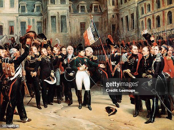 The Farewells of Fontainebleau, 20 April 1814 - Les Adieux de Fontainebleau, Le 20 Avril 1814. Emile Jean Horace Vernet Versailles, musee du chateau