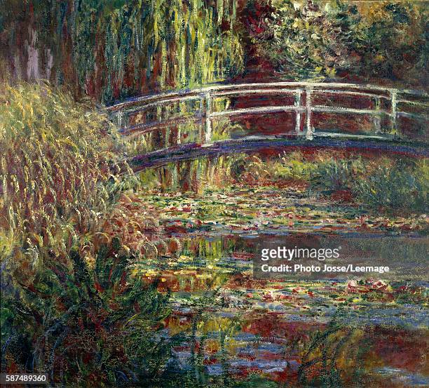 Waterlilies pool, pink Harmony. Painting by Claude Monet , oil on canvas , 1900. Musee d'Orsay, Paris, France