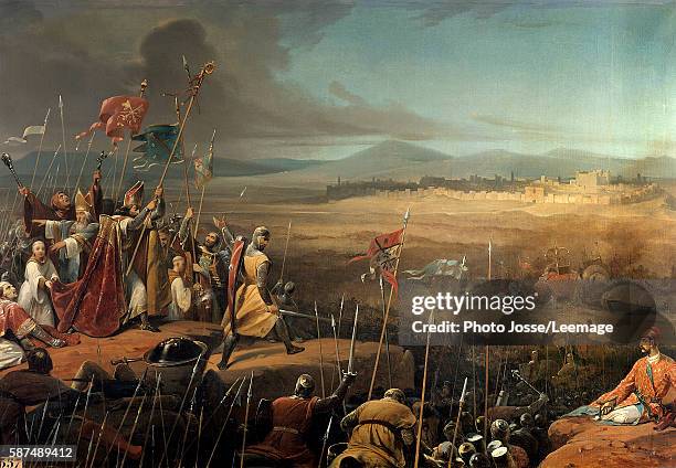 "Battle delivered under the walls of Antioch between the crusaders led by Bohemond and the army of Karbouka, general of the Sultan of Persia - The...