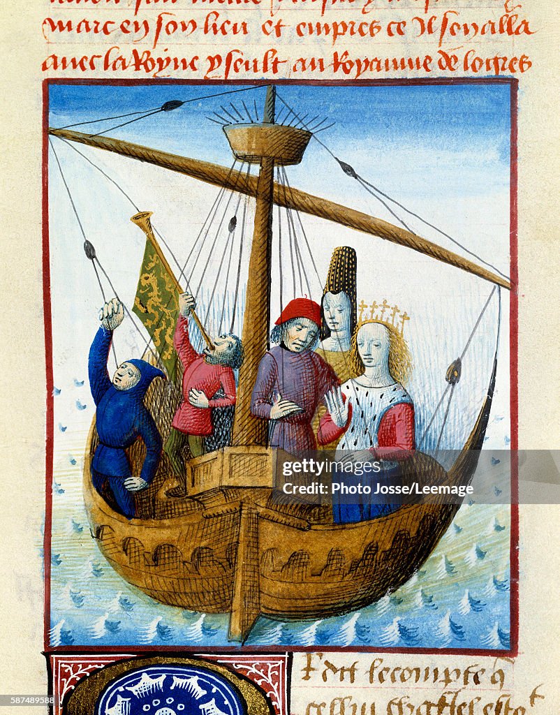 The queen Iseult releases Tristan and they board towards the kingdom of Logres