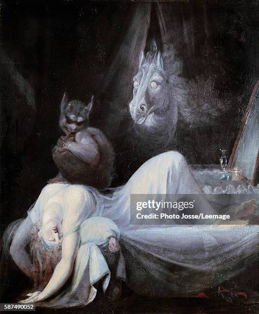 The Nightmare. Painting by Johann Heinrich Fussli , Swiss School, 1782. Goethe Museum, Frankfurt, Germany