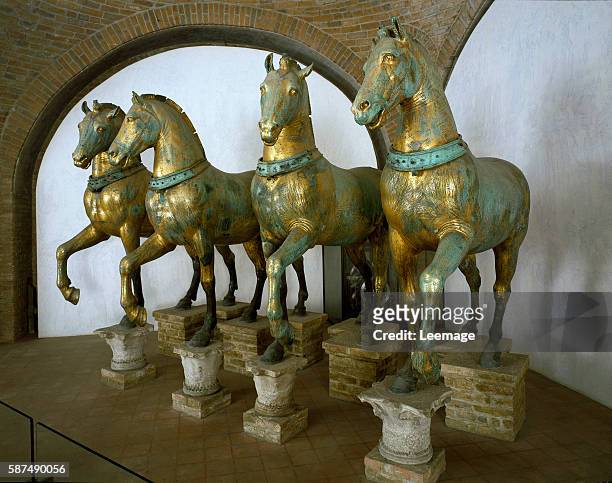 The Four Horses of San Marco, removed from the exterior in 1979, Hellenistic, 4th-3rd century BCE Museo Marciano, Basilica di San Marco Venise