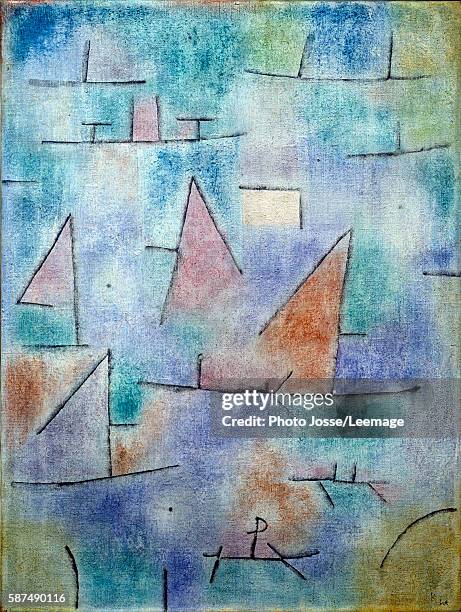 Harbour and sailboats. Painting by Paul Klee 1937. 80 x 60cm. National Museum of Modern Art, Paris