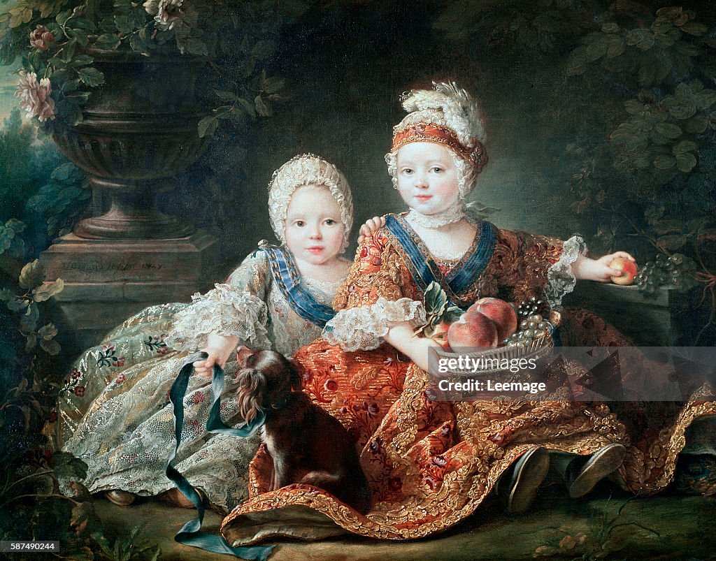 Louis de France duc de Berry and Louis de France comte de Provence by Francois-Hubert Drouais