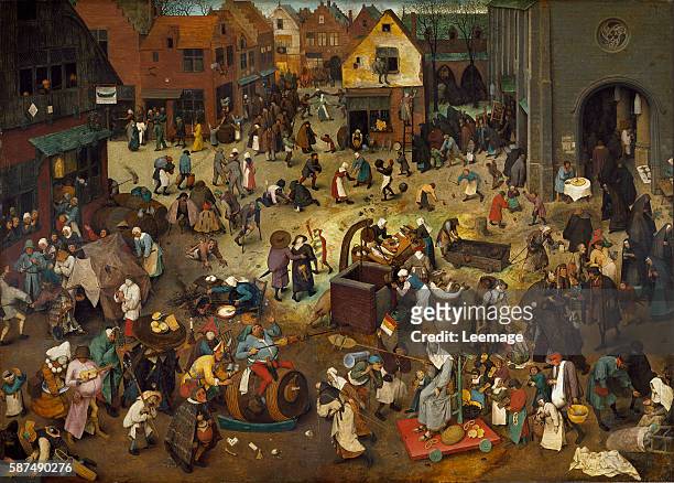 Fight between Carnival and Lent, 1559 by Pieter Bruegel the Elder - 26.5x39.4 cms - Kunsthistorisches Museum, Vienna, Austria