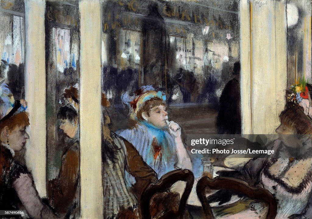 Women on a cafe terrace, by Edgar Degas