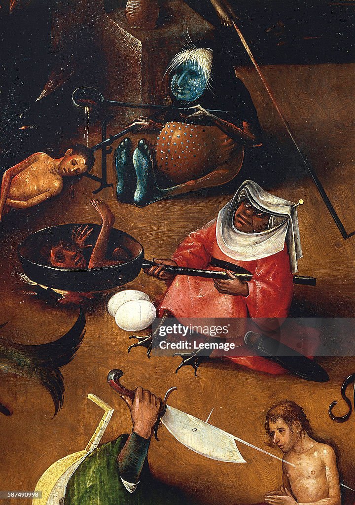 Detail of cauldron from the Last Judgment by Hieronymus Bosch