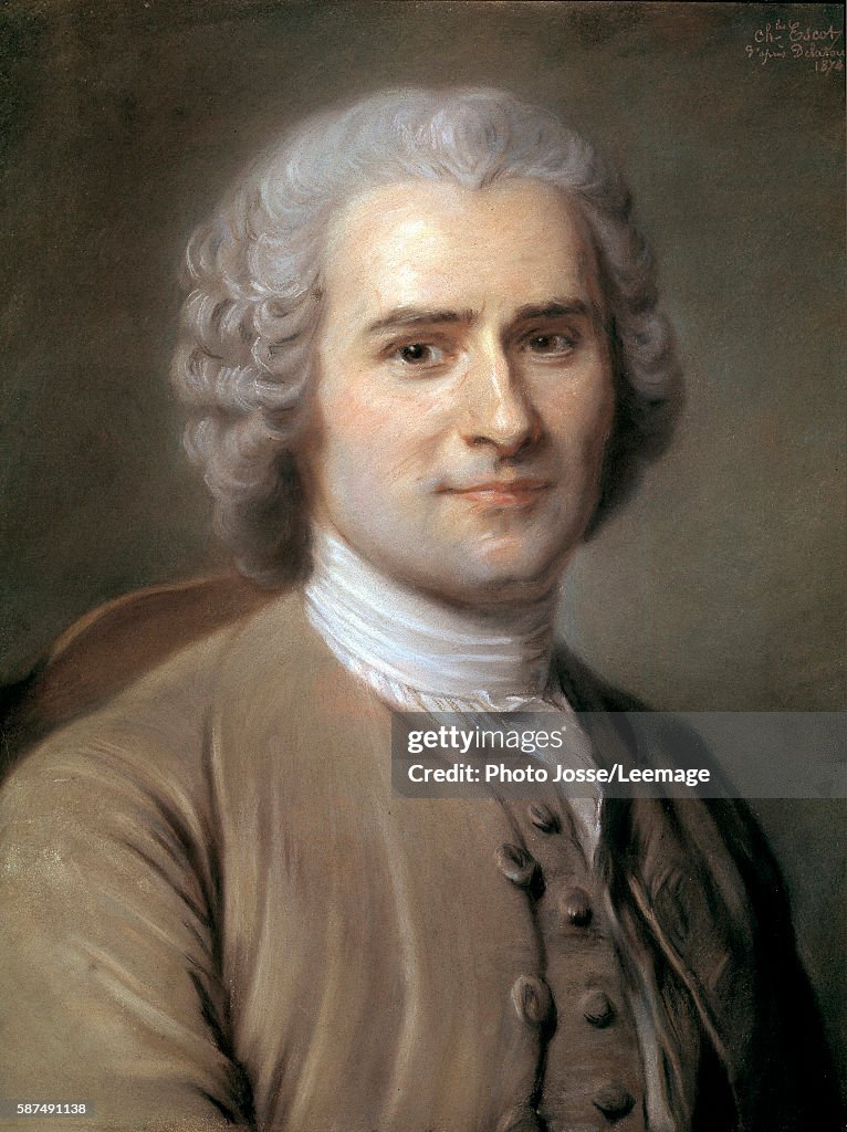 Jj Rouseau Portrait of Jean-Jacques Rousseau , Swiss philosopher. Pastel by ...