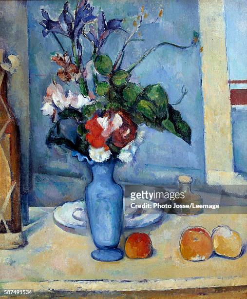 The Blue Vase. Painting by Paul Cezanne 1885. 0,61 x 0,5 m. Orsay Museum, Paris
