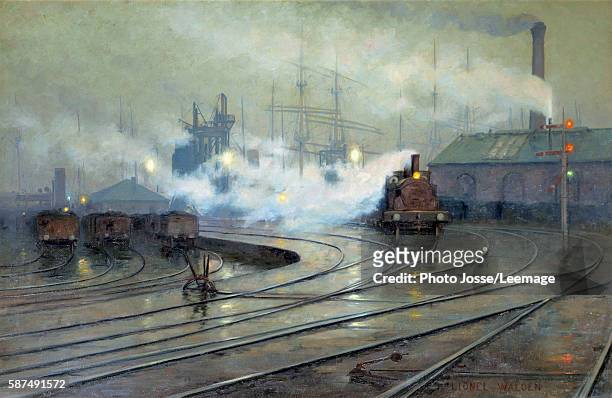 Cardiff Docks. Painting by Lionel Walden , 1894. 1,27 x 1,93 m. Orsay Museum, Paris
