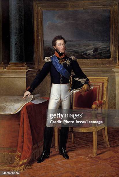 Full-length portrait of Louis Antoine d'Artois, Duke of Angouleme , General of the Army of Spain. Painting by Francois-Joseph Kinson , 1825. 2,75 x...