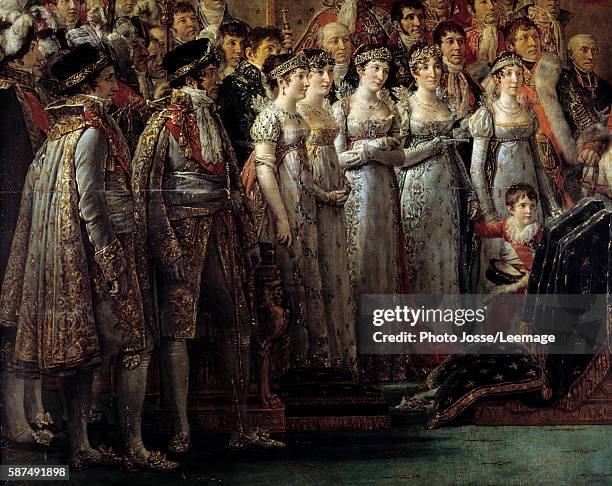 The Consecration of the Emperor Napoleon I. Detail representing the brothers and sisters of the Emperor during the Consecration of the Emperor...