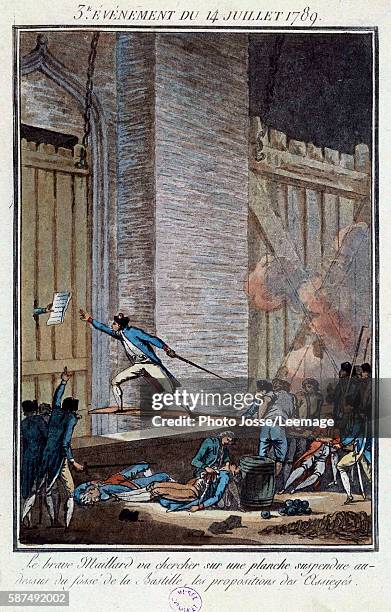 Stanislas Marie Maillard at the storming of the Bastille on the 14th July 1789 receiving the proposals of the besieged inmates in the prison