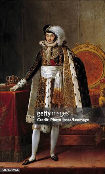 Full-length portrait of Jerome Bonaparte , King of Westphalia. Dressed as Commander of the Order of the Royal Crown of Westphalia, 1810. Painting...