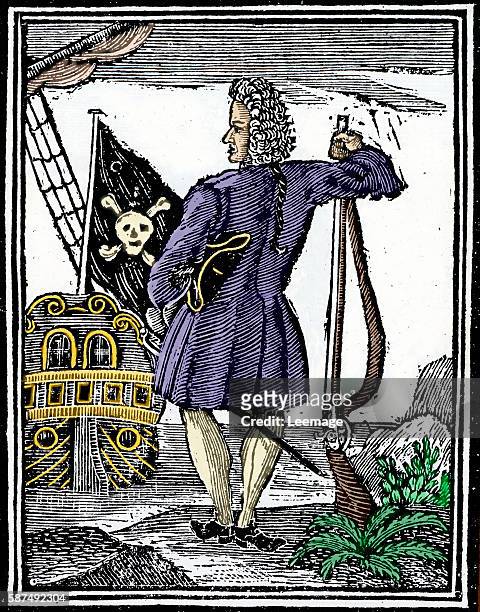 Illustration of Pirate Major Stede Bonnet - Major Stede Bonnet, a Carolina coast pirate who died on the gallows shortly after his capture in 1718.