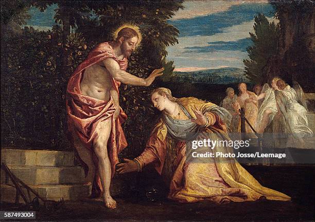 Christ appearing to Mary Magdalene . Painting by Paolo Veronese . 0,67 x 0,95 m. Beaux-Arts Museum, Grenoble, France