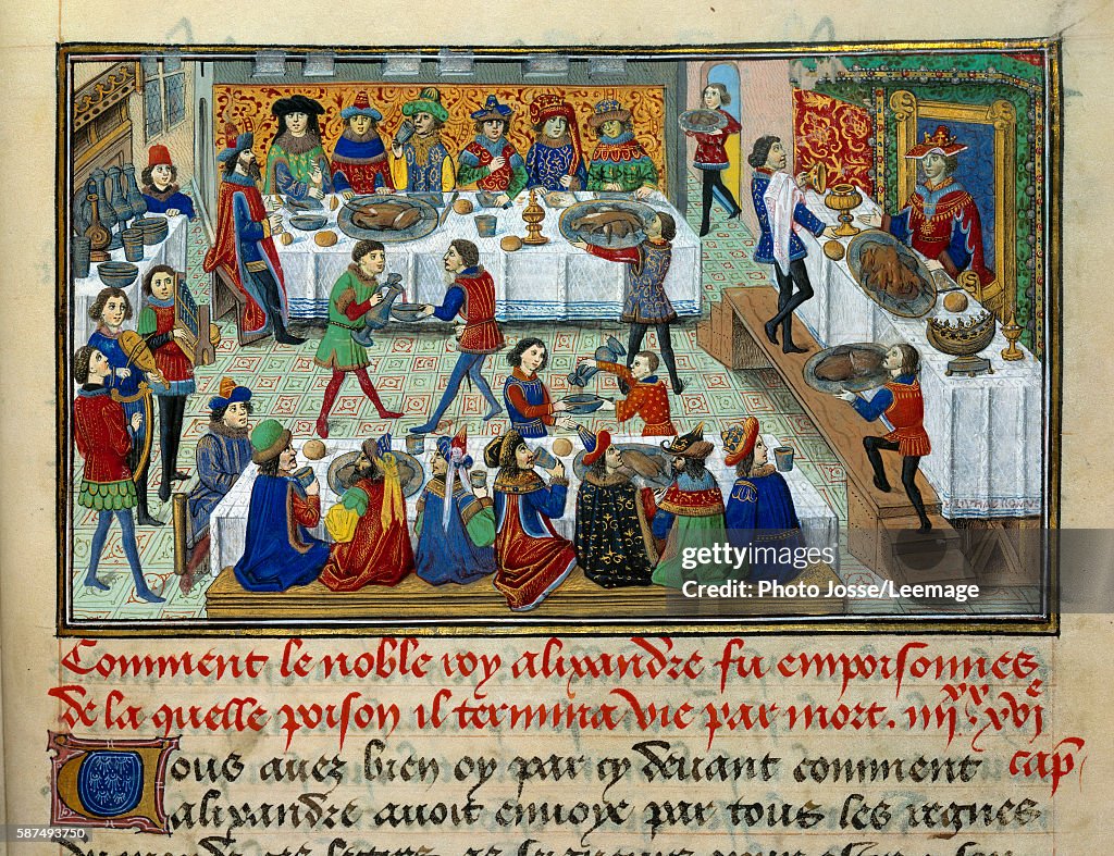 Feast served to King Alexander and his courtiers