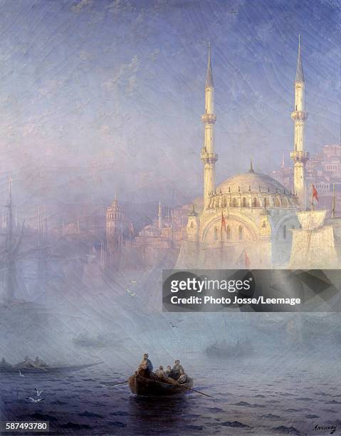 Constantinople, the mosque Tophane . Painting by Ivan Konstantinovich Aivazowski , 1884. 1,15 x 0,9 m. Beaux-Arts Museum, Brest