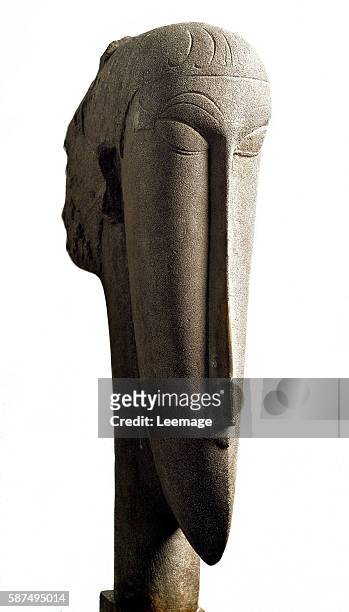 Head. Sculpture by Amedeo Modigliani , 1913. National Museum of Modern Art, Paris, France