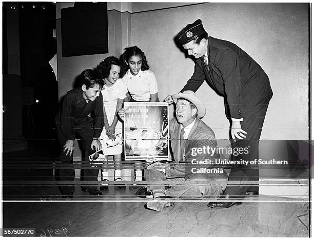 American Education Week at Patriotic Hall, Arnold Parath, 10 years, Marion Shapiro, 10 years, Esther Ellenbogen, 11 years, Actor Chill Wills OL Horn,...