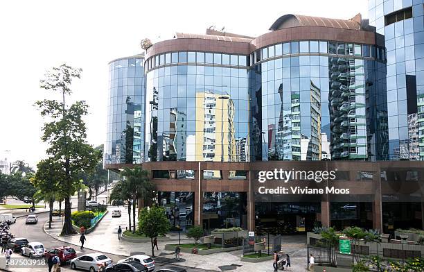 The Beautiful architecture of the Moorish, Mourisco business center in Botafogo reflecting the building in the surrounding.
