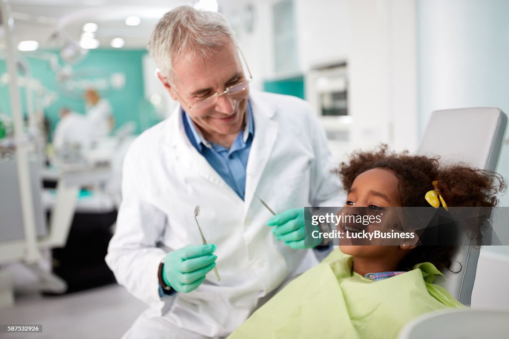 Happy kid after repairing tooth