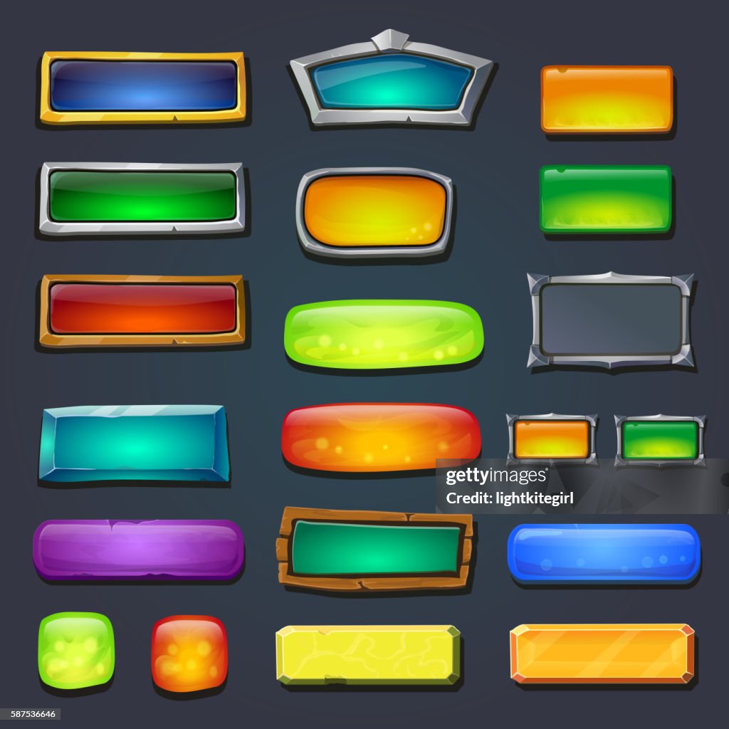 Gui Button Image Buttons Set Form Designed Game User Interface Ui High-Res Vector ...