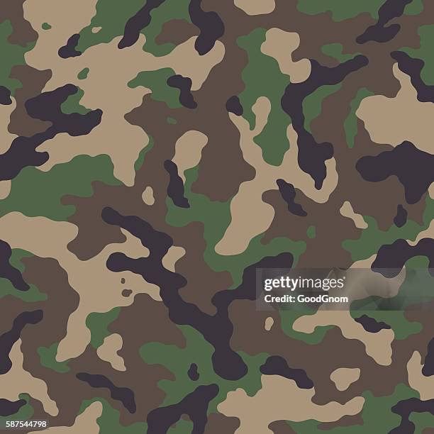 stockillustraties, clipart, cartoons en iconen met camouflage seamless pattern - camouflagekleding