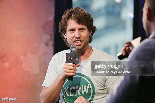 Actor Jon Heder discusses his new film "Ghost Team" at AOL HQ on August 8, 2016 in New York City.