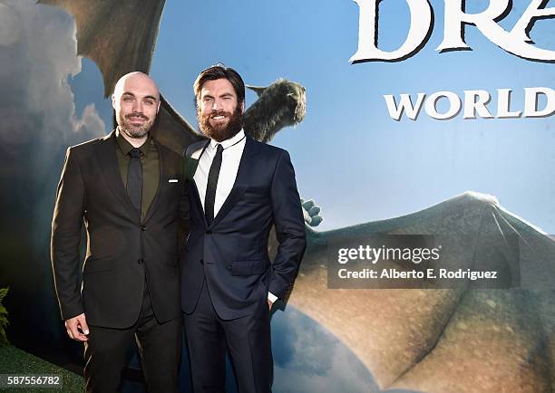 Director/co-screenwriter David Lowery and actor Wes Bentley arrive at the world premiere of Disney's "PETE'S DRAGON" at the El Capitan Theater in...