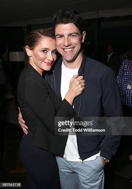 Max Greenfield and wife Tess Sanchez attend the FOX Summer TCA Press Tour on August 8, 2016 in Los Angeles, California.