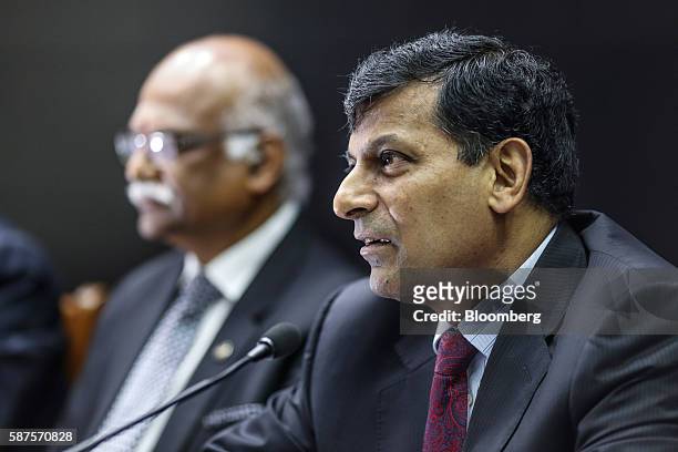 Raghuram Rajan, governor of the Reserve Bank of India , speaks during a news conference in Mumbai, India, on Tuesday, Aug. 9, 2016. Rajan left...