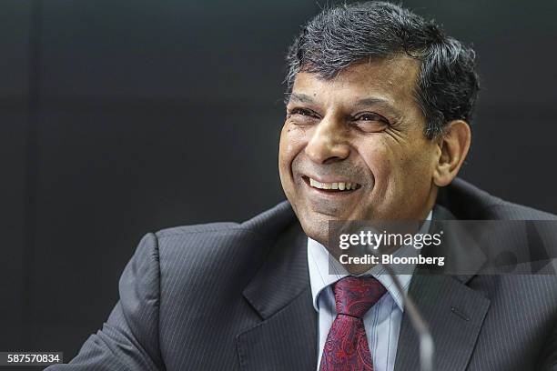 Raghuram Rajan, governor of the Reserve Bank of India , reacts during a news conference in Mumbai, India, on Tuesday, Aug. 9, 2016. Rajan left...