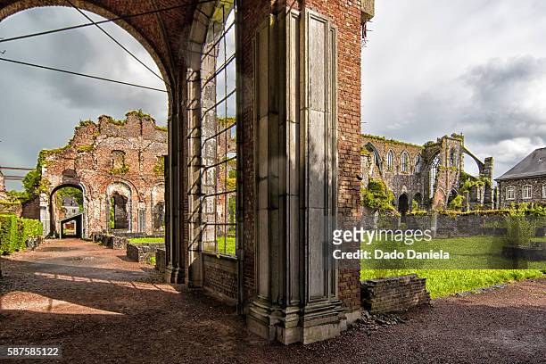 abandoned abbey - belgium beer stock pictures, royalty-free photos & images