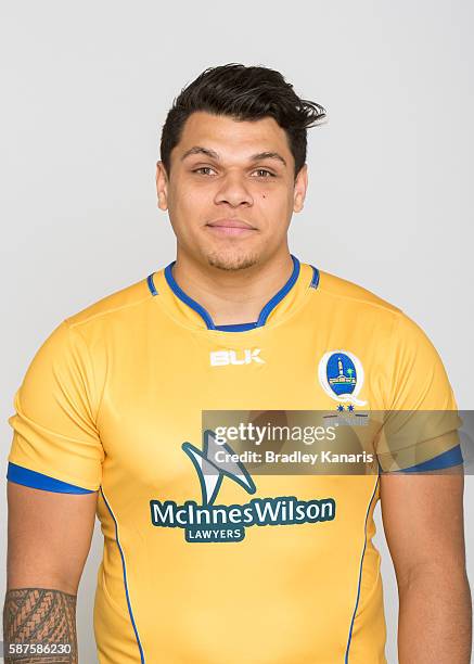 Levi Aumua during a NRC Queensland headshots session at Ballymore Stadium on August 9, 2016 in Brisbane, Australia.