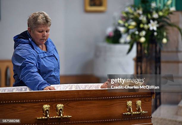 Parishioners and well wishers pay their respects to the late retired Bishop of Derry, Dr. Edward Daly as he lies in state at St. Eugene's Cathedral...